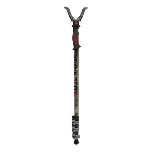 BOG Adrenaline Switcheroo Monopod Camo är perfekt för alla jaktsituationer, med lever leg locks, retraktabla metallspetsar och Switcheroo®-systemet för snabb växling av tillbehör.