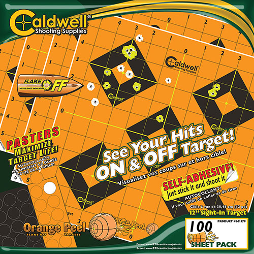 Caldwell Orange Peel® måltavlor gör det enkelt att se träffar med sin dual-color flake-off teknik, perfekt för att snabbt lokalisera skottens placering.