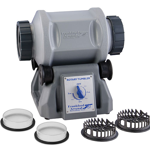 Frankford Arsenal Platinum Series Rotary Tumbler 7L rengör mässing effektivt med rostfria media, tyst drift och stor kapacitet för upp till 1000 .223 hylsor.