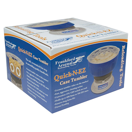 Frankford Arsenal Quick-n-EZ Case Tumbler rengör din mässing snabbt och enkelt, tar upp till 600 9mm eller 350 .223 hylsor med effektiv media.