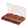 Upptäck Tipton 13 Piece Bronze Bristle Rifle Bore Brush Set! Kaliberspecifika piprensborstar i hållbar låda. Perfekt för .17 -.45 kaliber. Lär dig mer! 🛠️🔫