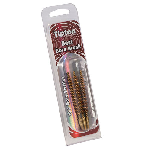 Tipton® Best Bore Brushes erbjuder överlägsen rengöring med 20% fler borst, en hållbar brass-kärna och uppfyller militära specifikationer för bästa resultat.
