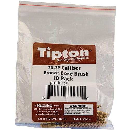 Tipton Rifle Bronze Bore Brushes är oumbärliga för rengöring av ditt vapen. Högkvalitativa borstar i brons och nylon för kaliber 30/32, perfekt för varje skjutare.