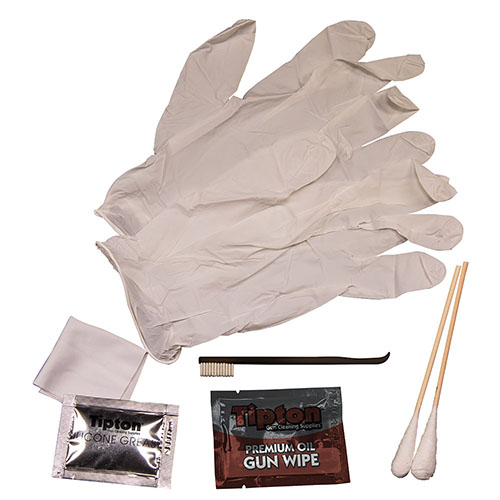 Tipton Handgun Field Cleaning Kit är perfekt för både regelbundna och sporadiska skyttar, rengör pistolkalibrar .380-.45 och är lätt att förvara.