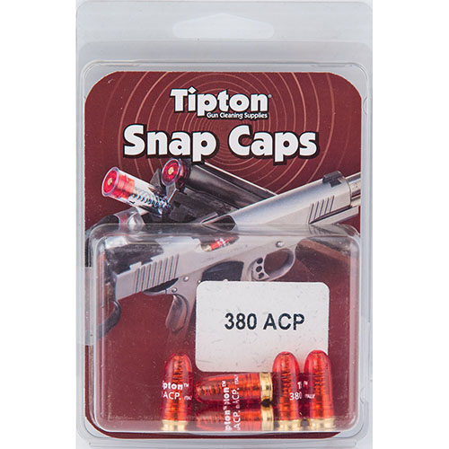 Tipton Snap Caps för pistol 380 ACP skyddar avtryckaren och fjädrarna, perfekt för att justera avtryck och förvaring av vapen utan risk för skador.