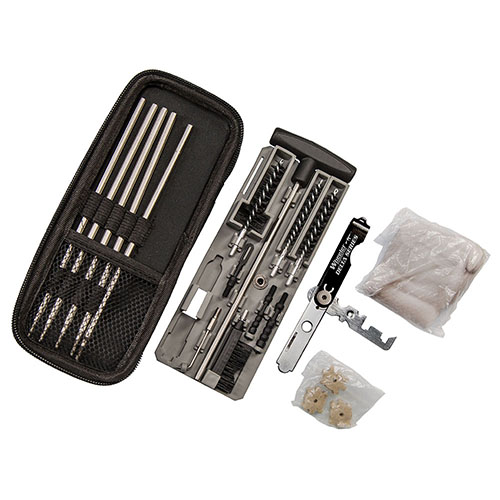 Wheeler Delta Series Compact Rifle Cleaning Kit är perfekt för .22 och .30 kaliber gevär, lätt att transportera och rymmer smidigt i små utrymmen.