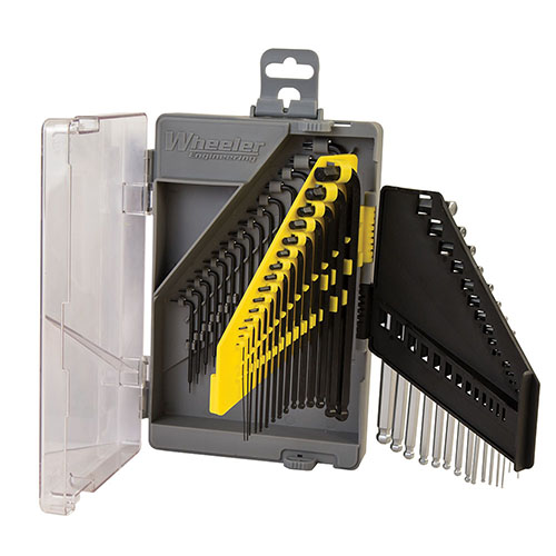 Håll ordning på dina verktyg med Wheeler 45-delars SAE/Metric Hex & Torx Key Set. Kompakt design, alla storlekar samlade, enkelt att använda!