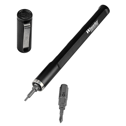 Wheeler Micro Multi-Driver Tool Pen har en ergonomisk design, rymmer 5 bits och har en aluminiumhandtag för snabb och enkel bitbyte samt en hållare för 12 extra bits.