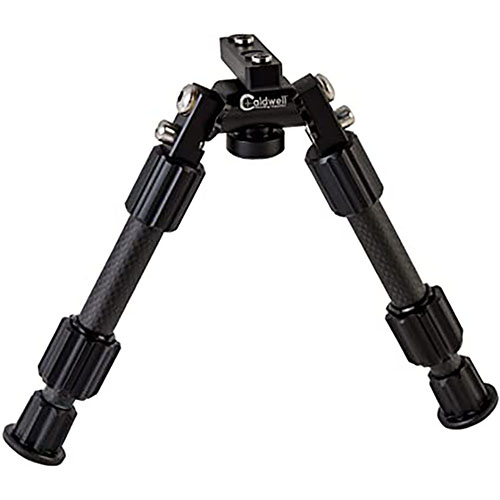 Caldwell Accumax 6”-9” bipod erbjuder snabbutvecklade kolfiberben, robusta gummifötter, twist-lock teknologi och 180 graders justering för maximal stabilitet.