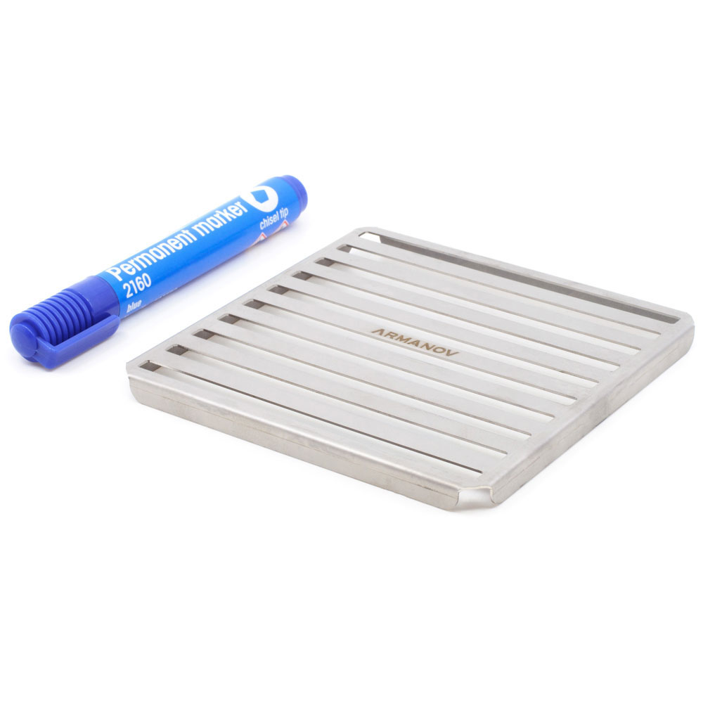 ARMANOV Stencil för brass marking är tillverkad av rostfritt stål, lätt att använda och återanvändbar, perfekt för att hålla koll på din ammunition.