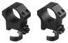 ERATAC Two-Piece Ring Mounts i 30 mm erbjuder hållbarhet i flygplansklass, snabb montering med QD-system och anpassningsbar spänning för Picatinny rails.