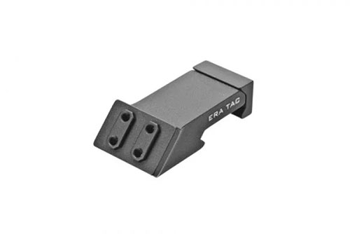 Snabba canted övergångar för sekundära red dot sights i 45-graders vinkel, kompatibel med ERATACs modulära ekosystem för anpassad höjd och position.