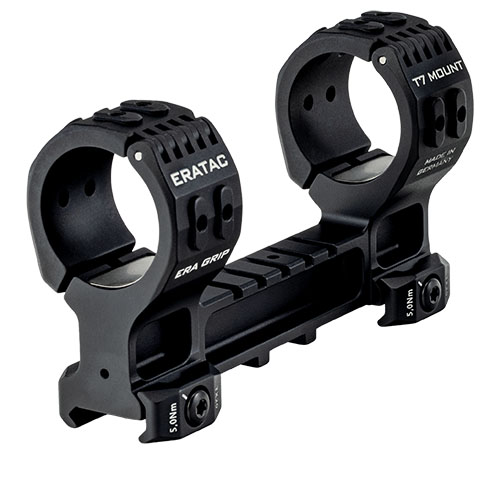 ERATAC T7 erbjuder en lätt, säker och användarvänlig montage med ERA-Grip inlägg för pålitlig klämkraft utan lim, perfekt för känsliga kikarsikten.