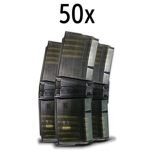 CROSS MAG 10/10 erbjuder två 10-skottsmagasin som enkelt kopplas samman utan verktyg, är kompatibla med .223Rem och .300AAC, och är tillverkade av hållbar, genomskinlig polymer.