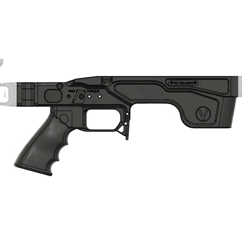 VISION & DESIGN chassit för Remington 700 LA är fullt modulärt av 7075 T651 aluminium, ergonomiskt utformat för bättre grepp och idealiskt för PRS och praktisk skytte.