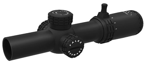 FALKE 1-8x24 SAS kikarsikte erbjuder precision med 0.1 MRAD justeringar, snabb magnifikationskontroll, och är vattentät och dimfri för alla väder.