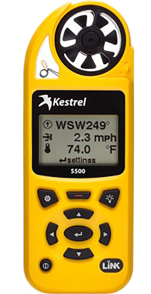 Kestrel 5500 Weather Meter erbjuder precisa mätningar av väderförhållanden, robust design, dataregistrering och smartphone-anslutning för utomhusaktiviteter.
