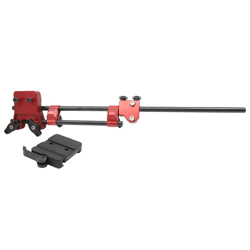 Använd din MagnetoSpeed® V3 Chronograph utan att påverka vapnets harmonik med en justerbar CNC-bearbetad Off Barrel Mount och Arca Swiss Clamp.