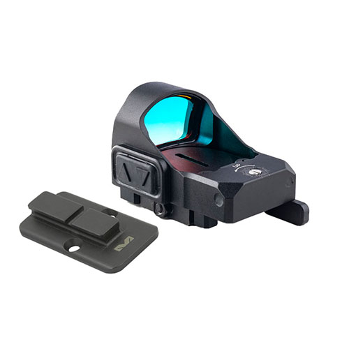 MEPRO microRDS ger snabb målfångst med en lättmonterad QD-adapter, ingen omkalibrering behövs, och inkluderar en självbelyst backup-sikt.