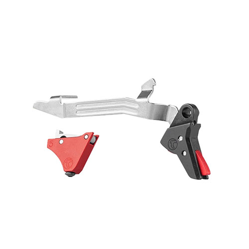 Timney Alpha Competition Trigger för Glock Gen 5 erbjuder ett rent och konsekvent avtryck med en dragvikt på 3 lb, lätt att installera och ingen gunsmithing behövs.