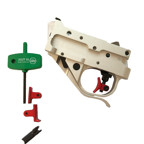 Timney Triggers Ruger 10/22 Calvin Elite Trigger Shoe Kit erbjuder en enkel installation, hållbara komponenter och en exakt avfyrning med en vikt på 1,5-2 lbs.