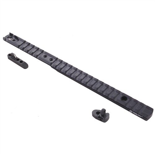 Lättviktig scope rail med justerbara backup iron sights för Marlin lever rifles, vilket möjliggör snabb sikte i alla ljusförhållanden.