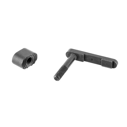 AR-15 Magazine Release Assembly från Brownells har en svart oxidbeläggning och en fräst knapp, med en precisionsmaskinerad lås och svetsad stav för pålitlig funktion.