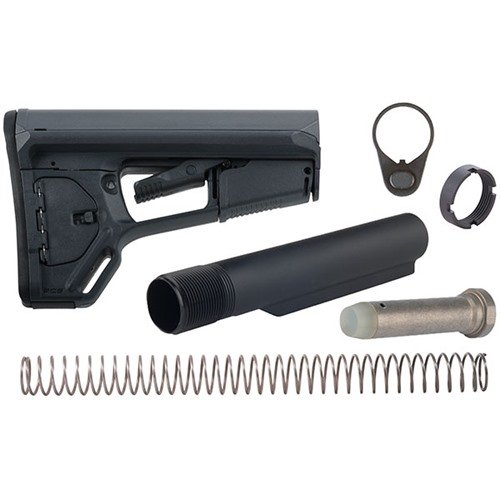 AR-15 ACS-L är en lätt och kompakt kolv med säker kindstöd, justerbar längd och förvaringsutrymme, perfekt för ökad manövrerbarhet.