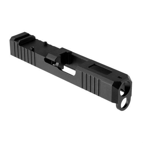 Brownells RMR Cut Glock 26 Slide erbjuder en lätt och hållbar design i rostfritt stål, med möjlighet att montera RMR-sikten för snabbare målinriktning.