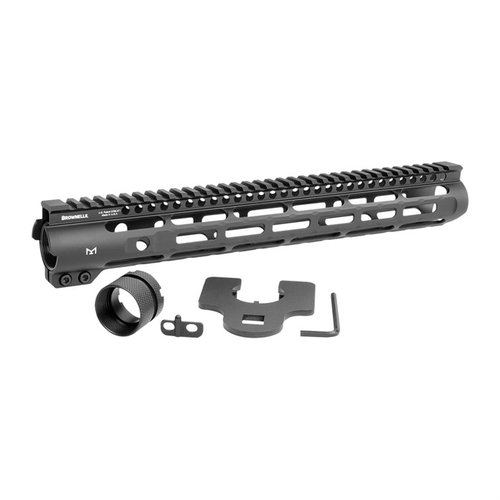 Brownells Wrenchman LW handguard är lättviktig, har tre sidor med M-LOK, en Picatinny toppskena och en patenterad Torque Plate för säker montering.