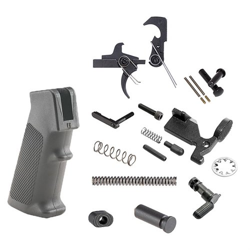 BRN-180 LOWER PARTS KIT från Brownells innehåller alla nödvändiga smådelar för att enkelt montera din egen lower, inklusive CMMG Trigger och A2 Pistol Grip.