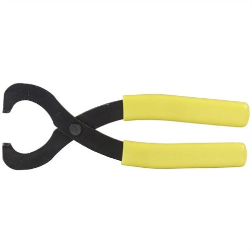 Specialiserade tänger för att snabbt ta bort base pads från Glock-magasiner utan skador. Gummerade handtag ger bra grepp och förhindrar överkomprimering.