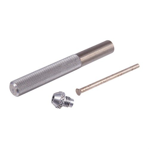 Brownells Replaceable Pin Punch Kit gör det enkelt att demontera utländska vapen som Springfield XD/XDM, Beretta och Sig Sauer med en härdad stål 3mm punch.