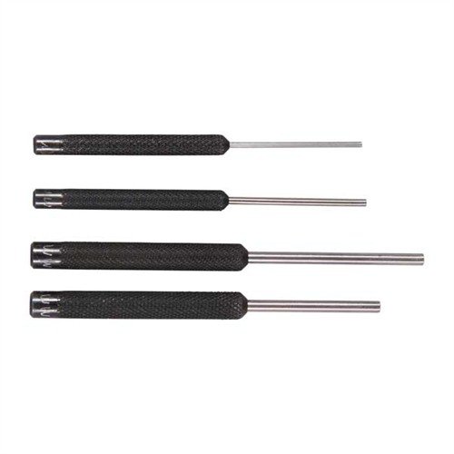 Detta 4-delade Beretta roll pin punch-set är perfekt för Beretta 92 Series pistoler, med HSS-punchar i 3mm, 2mm och 1.5mm för exakt arbete.
