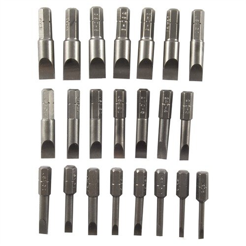 Brownells Magna-Tip® Super Set Add-On Pak erbjuder 22 extra bits av hög kvalitet för förbättrad precision och hållbarhet i vapentjänst och montering.