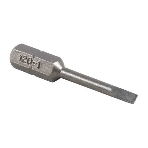 BROWNELLS MAGNA-TIP THIN-BIT SET erbjuder 18 precision-gjorda, härdade stål-bitar för extra-smala skruvspår, med en solid ek-bänk och plastlåda för enkel förvaring.
