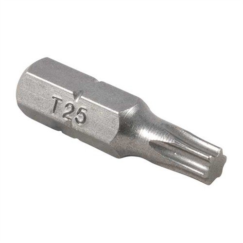 TORX® BITS från BROWNELLS är perfekta för allt från siktringar till apparater. Setet innehåller tio T25-bitar, 1" långa med ¼" skaft för enkel användning.