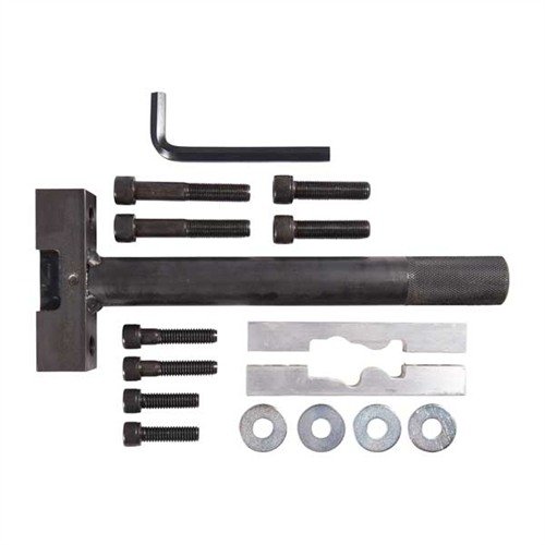 RUGER® ACTION WRENCH skyddar känsliga single action-ramar med aluminiumhuvuden, vilket förhindrar kostsamma skador. Inkluderar bas, handtag och utbytbara huvuden.