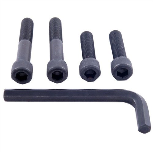 Brownells Allen Head Bolt Kit erbjuder mångsidiga 2-tums och 3-tums bultar samt en 3/8-tums insexnyckel för säker och precis fastsättning av action wrenches.