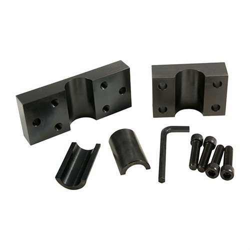 Brownells Barrel Vise erbjuder överlägsen klämkraft och stabilitet för att enkelt installera och ta bort även de stramaste piporna med olika bushings.