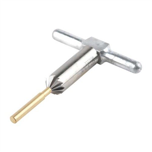 12-flödes Muzzle Chamfer Set från Brownells är perfekt för att åtgärda små imperfektioner på gevärsmynningar, med släta snitt och skyddande mässingspiloter.