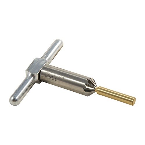 12-flute cutter och mässingspilot ger en perfekt finish på gevärsmynningar utan att skada riflingen. Perfekt verktyg för skjutbanan eller verktygslådan.