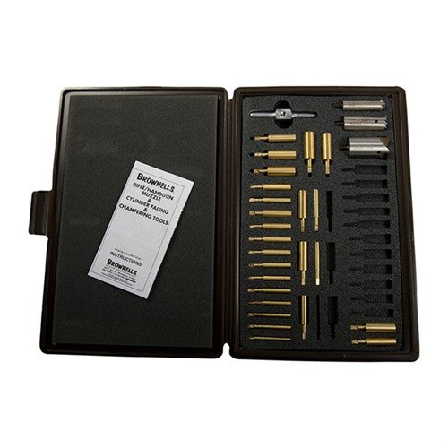 Brownells Chamfering & Facing Combo Set erbjuder precision, hållbarhet och professionell finish för alla vapensmeder, vilket förbättrar noggrannheten och utseendet på din bössa.