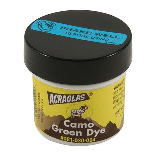 ACRAGLAS® DYES ger en jämn och verklig färg i epoxi, perfekt för sängning av kolvar och reparation av trä med färgmatchning för kamouflage.