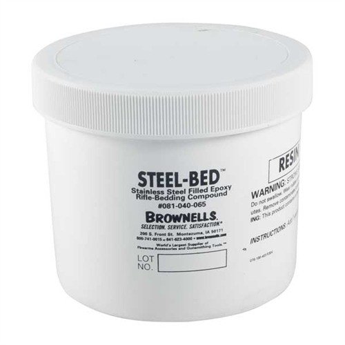 STEEL BED är en avancerad, stål-fylld epoxikompound för vapenstockar, som ger överlägsen hållbarhet och precision med enkel blandning och applicering.