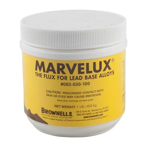 MARVELUX® Bullet Casting Flux är icke-korrosiv, rökfri och luktfri, vilket ger en säkrare och renare gjutningsupplevelse för högkvalitativa kulor.