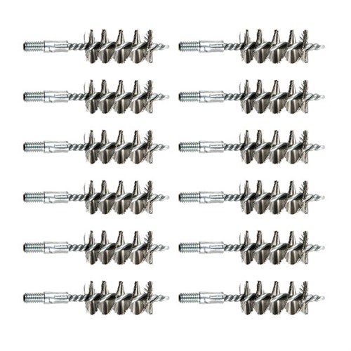 BROWNELLS STANDARD LINE STAINLESS STEEL HANDGUN BORE BRUSHES erbjuder aggressiv rengöring för kraftigt smutsade pipor, i praktiska 12-pack för ökad kostnadseffektivitet.