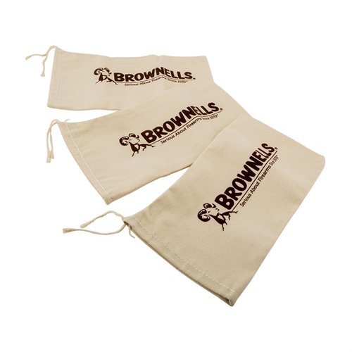 BROWNELLS Canvas Shooting Bags i slitstark 10oz duk ger stabilitet och stöd för precisionsskytte, med praktisk dragsko för enkel stängning. Finns i 3-pack.