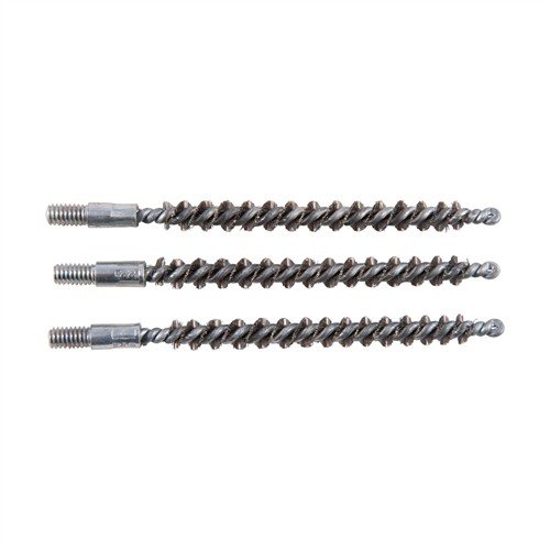 STANDARD LINE STAINLESS STEEL RIMFIRE RIFLE BORE BRUSHES erbjuder aggressiv rengöring för kraftigt smutsade pipor, i praktiska 3-pack för ökad bekvämlighet.