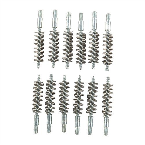 STANDARD LINE STAINLESS STEEL HANDGUN BORE BRUSHES är effektiva för att rengöra kraftigt nedsmutsade pipor och levereras i praktiska 12-pack för bättre värde.